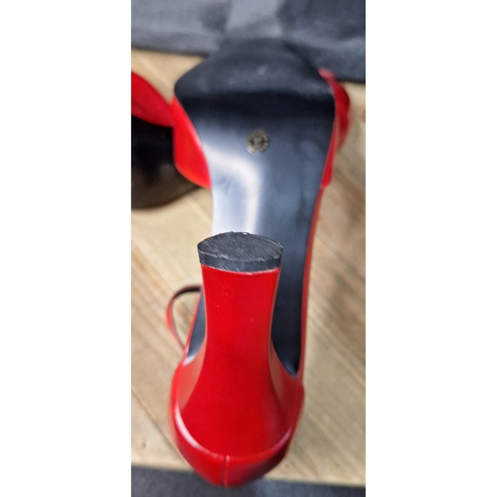 Worthington Shelby Red Leather T-Strap Square Toe Heels Pumps 6.5M 023-5177 - Picture 13 of 14